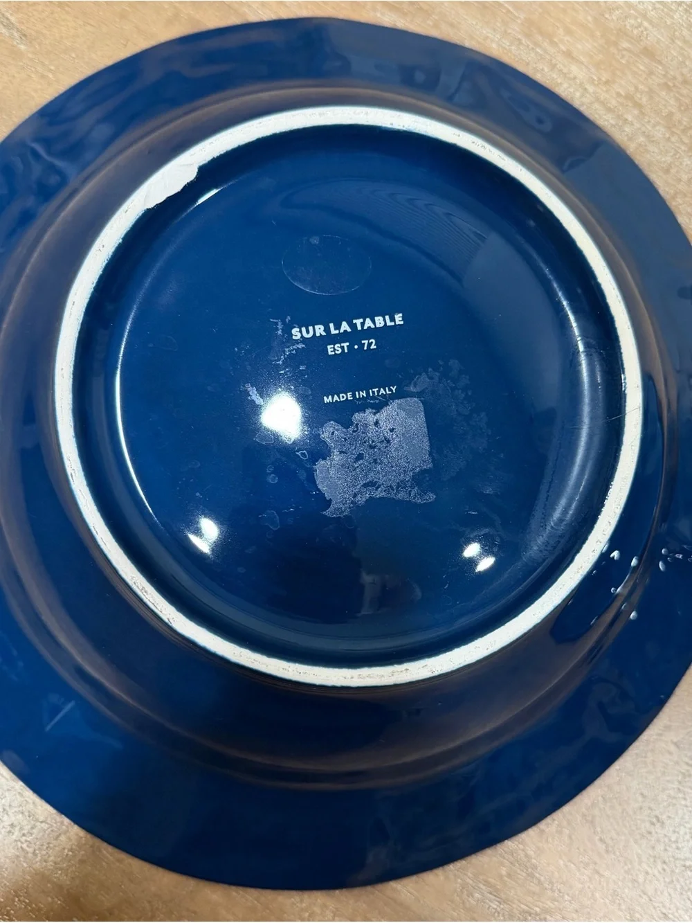 Sur La Table Deep Blue Textured Ceramic Platter and Bowl Set